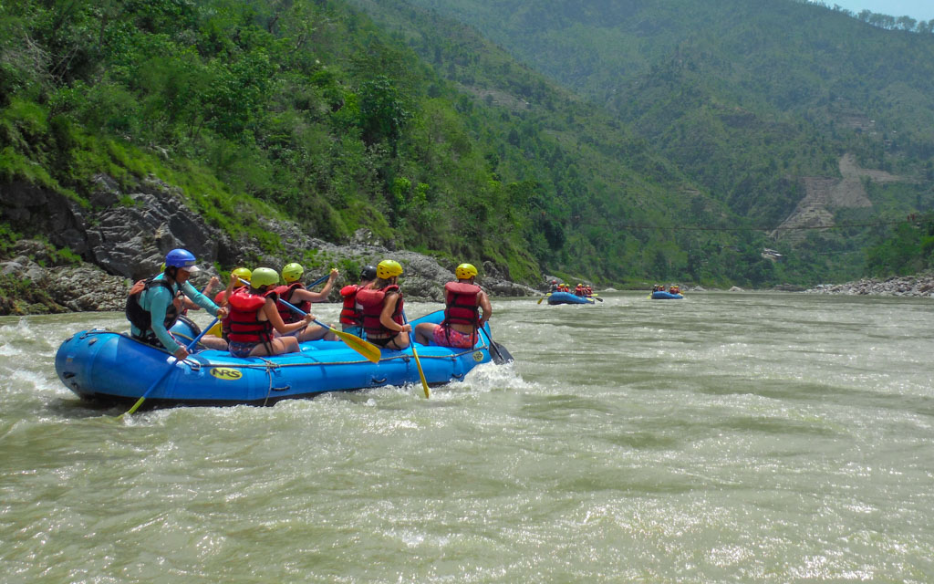 Rafting adventure before starting off trekking in Nepal