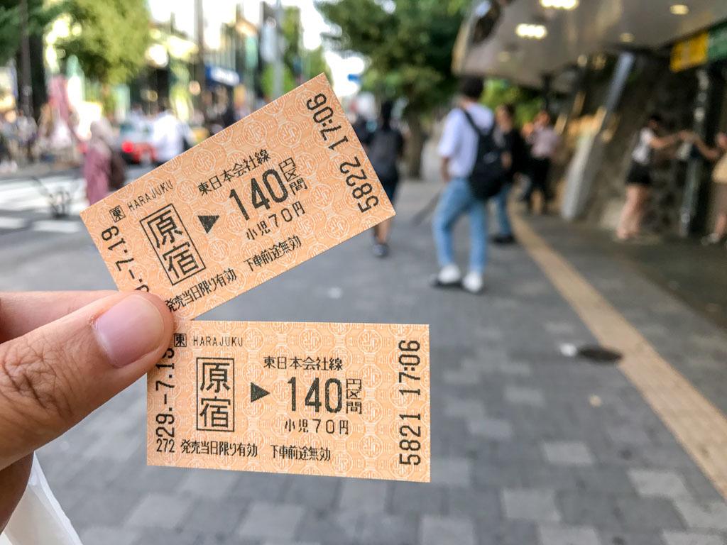 harajuku tickets tokyo JR line japan