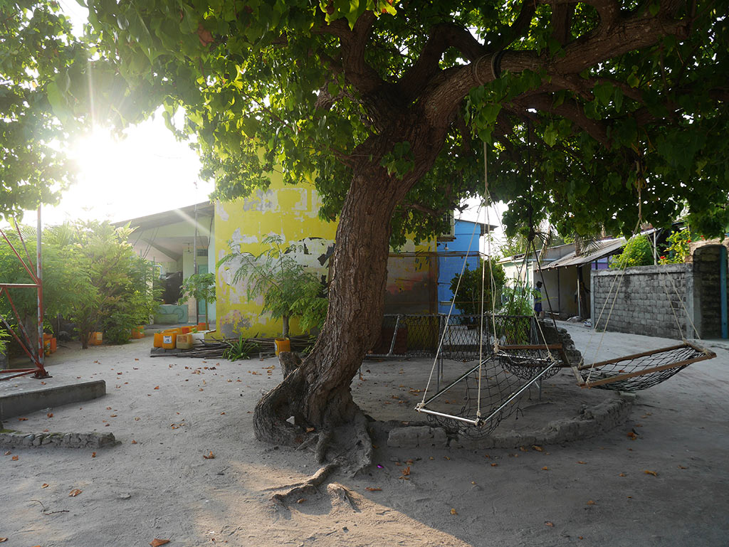 Jorli communal space on Gaafaru, Maldives