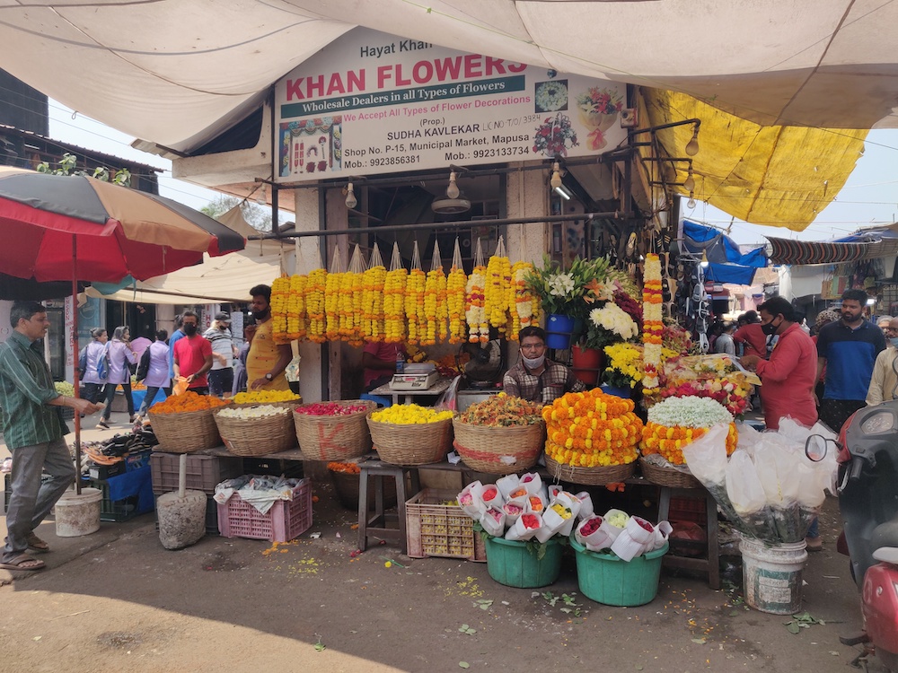 Mapus Market Flowers, Goa India